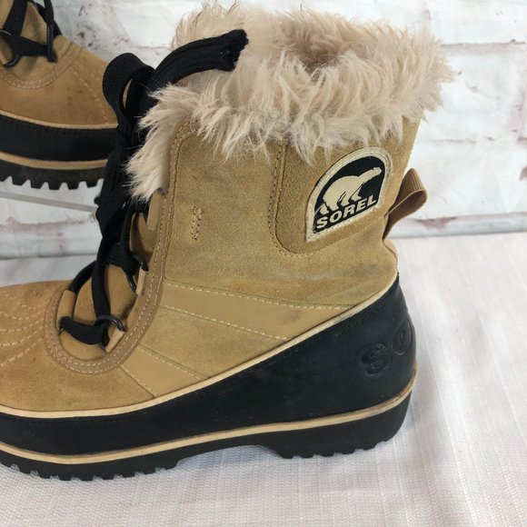 Sorel Women's 6 Suede Tivoli Li Tan Curry Insulated Winter Snow Boots - Picture 12 of 14